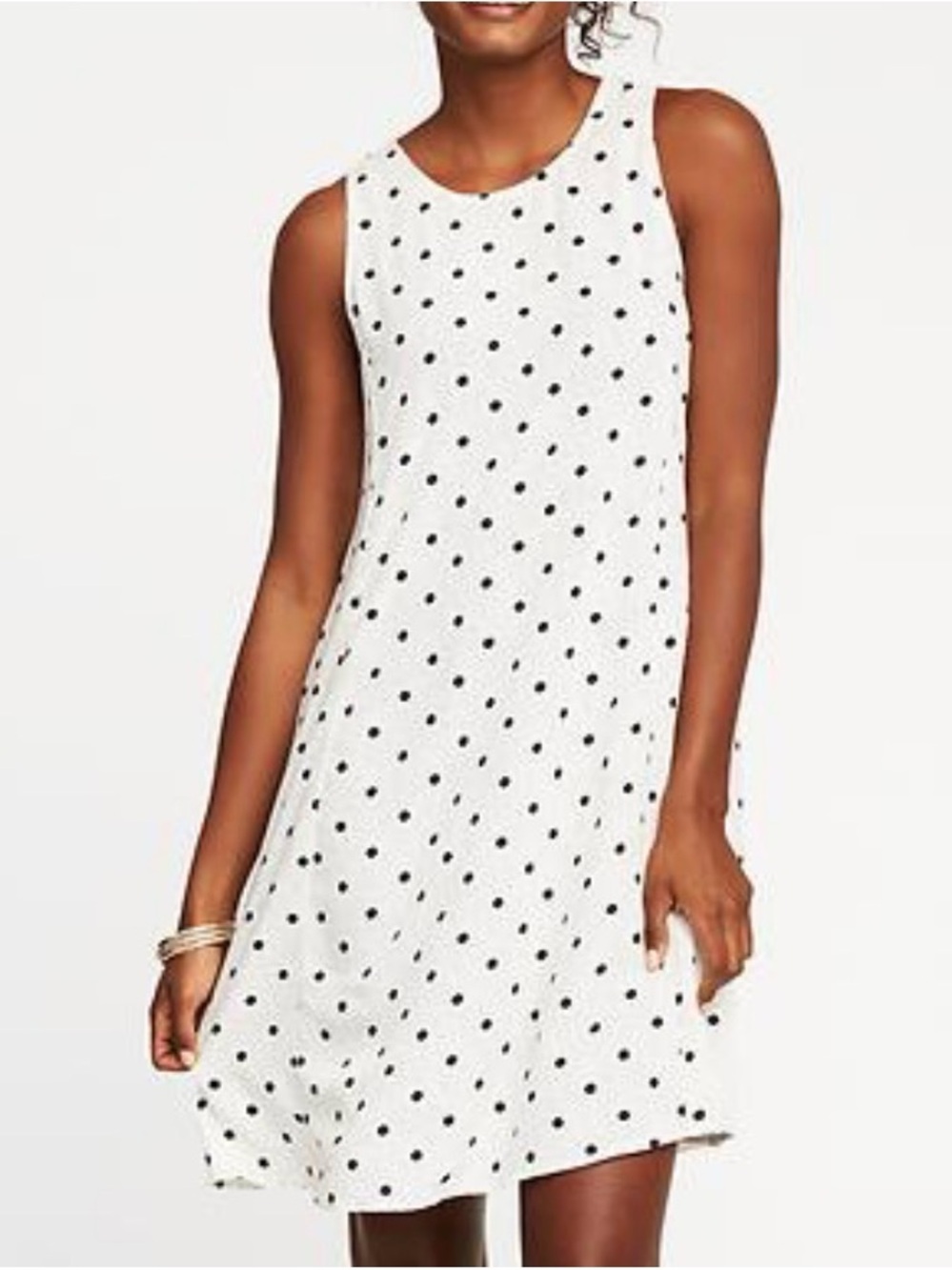 Old Navy White Sleeveless Polka Dot Mini Dress